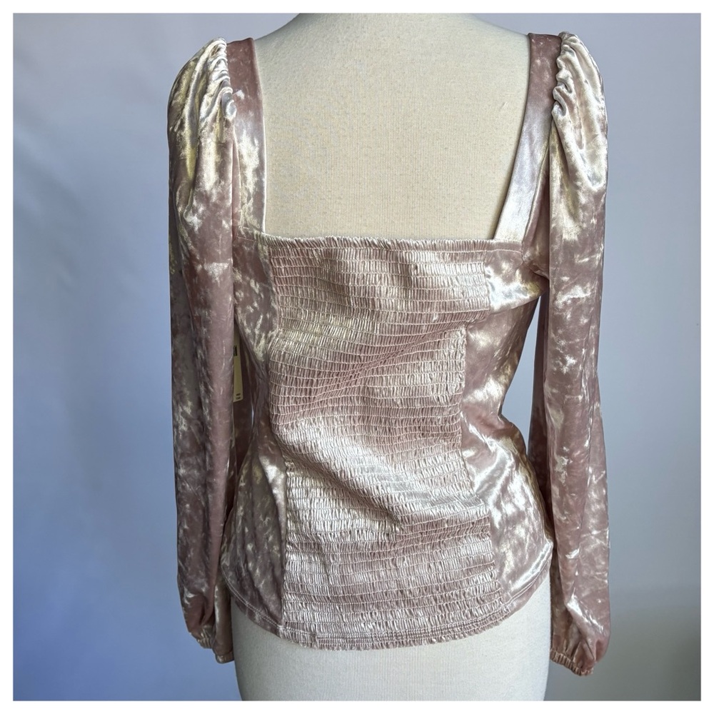NWT Antropologie Jessima Fitted Elegant Velvet Long Sleeve Top, L - Picture 6 of 12